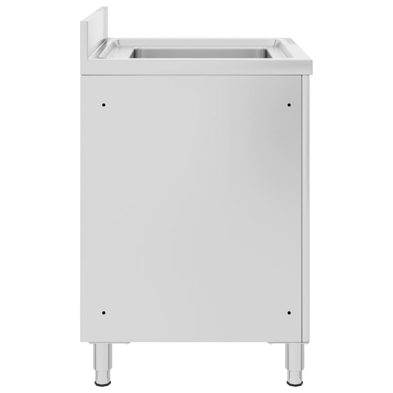 Afbeelding laden in galerijviewer, Vidaxl wastafelkast commercieel 60x60x96 cm roestvrij staal
