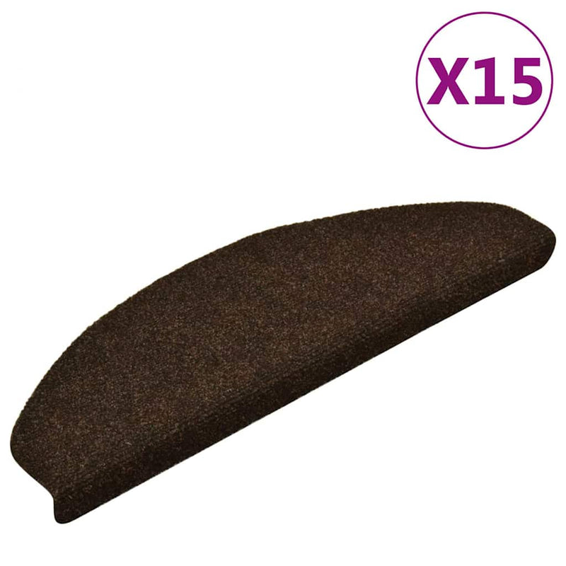 Afbeelding laden in galerijviewer, Vidaxl trapmatten zelfklevend 15 stuks 65x21x4 cm bruin halfrond groot
