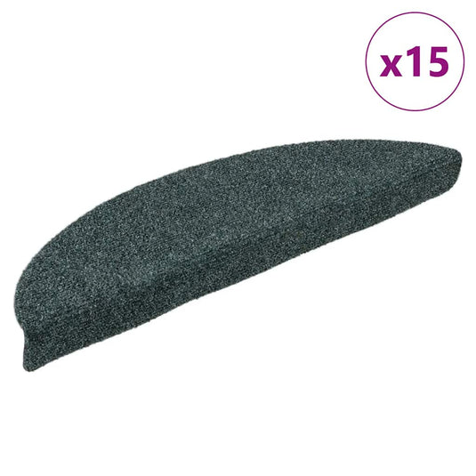 Vidaxl trapmatten zelfklevend 15 stuks 56x17x3 cm groen halfrond