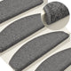 Vidaxl trapmatten 15 st 65x24x4 cm grijs en zwart halfrond groot