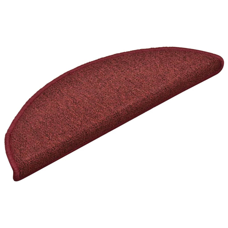 Afbeelding laden in galerijviewer, Vidaxl trapmatten 15 st 56x17x3 cm bordeaux halfrond
