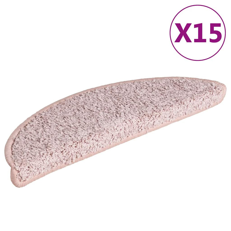 Afbeelding laden in galerijviewer, Vidaxl trapmatten 15 st 56x17x3 cm lichtroze
