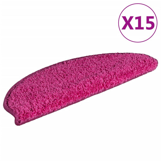 Vidaxl trapmatten 15 st 65x21x4 cm roze halfrond groot