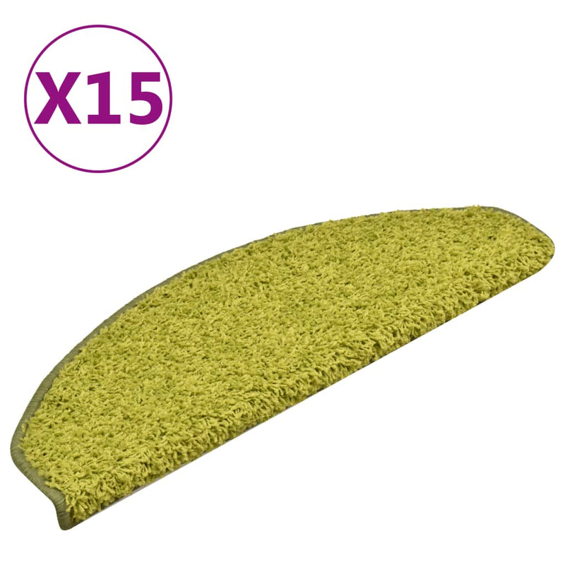 Afbeelding laden in galerijviewer, Vidaxl trapmatten 15 st 65x21x4 cm groen halfrond groot
