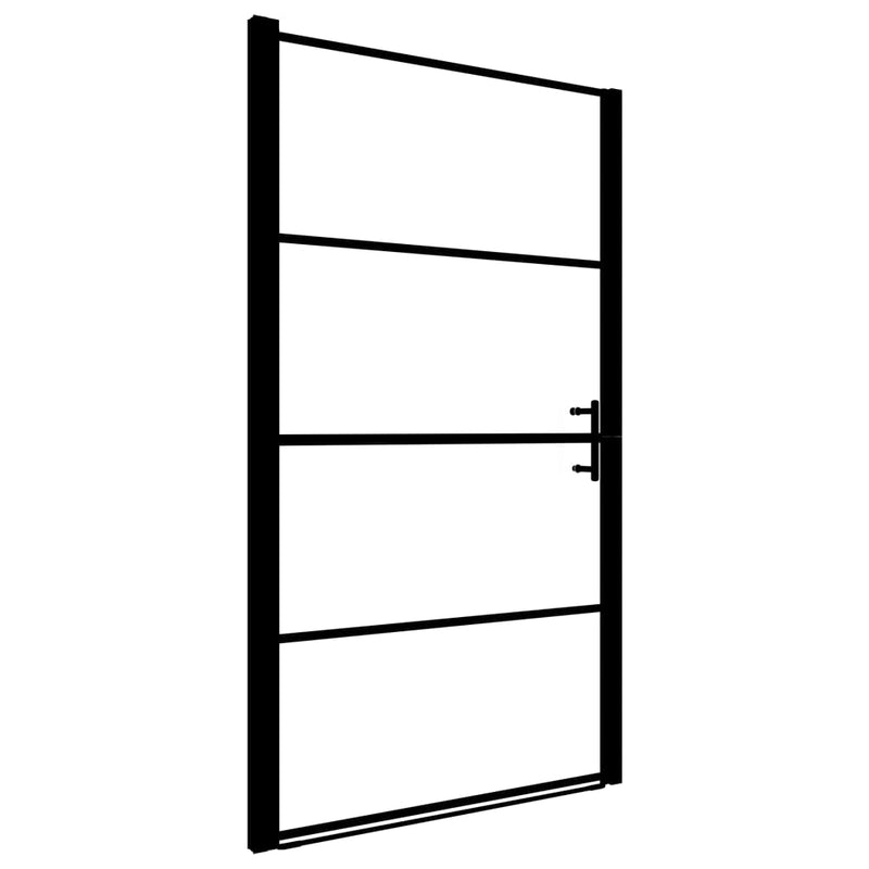Afbeelding laden in galerijviewer, Vidaxl douchedeur mat 100x178 cm gehard glas zwart
