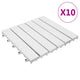 VidaXL Terrastegels 10 st 30x30 cm massief acaciahout wit