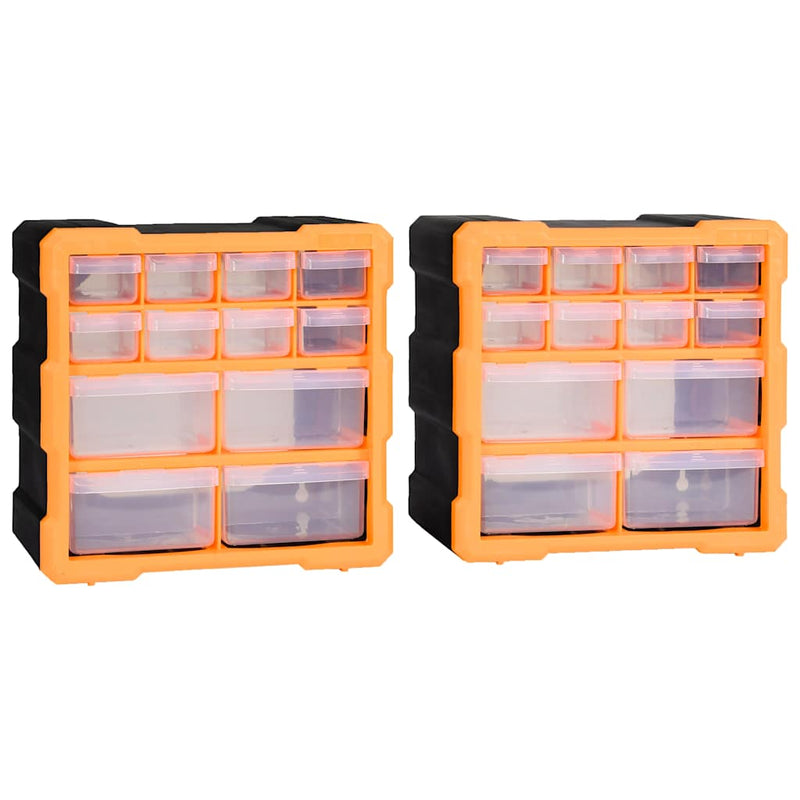 Afbeelding laden in galerijviewer, Vidaxl organisers met 12 lades 2 st 26,5x16x26 cm
