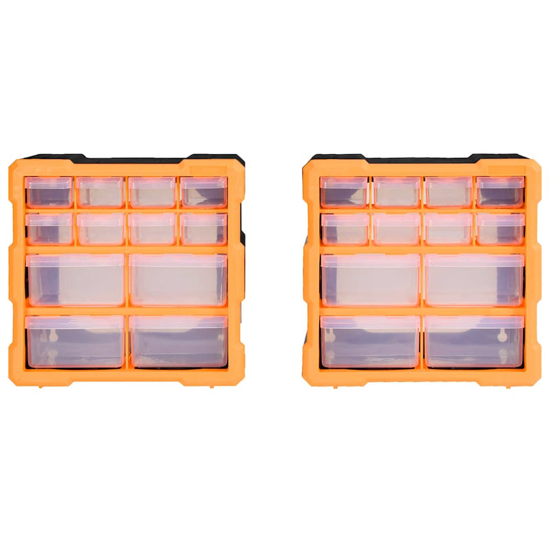 Afbeelding laden in galerijviewer, Vidaxl organisers met 12 lades 2 st 26,5x16x26 cm
