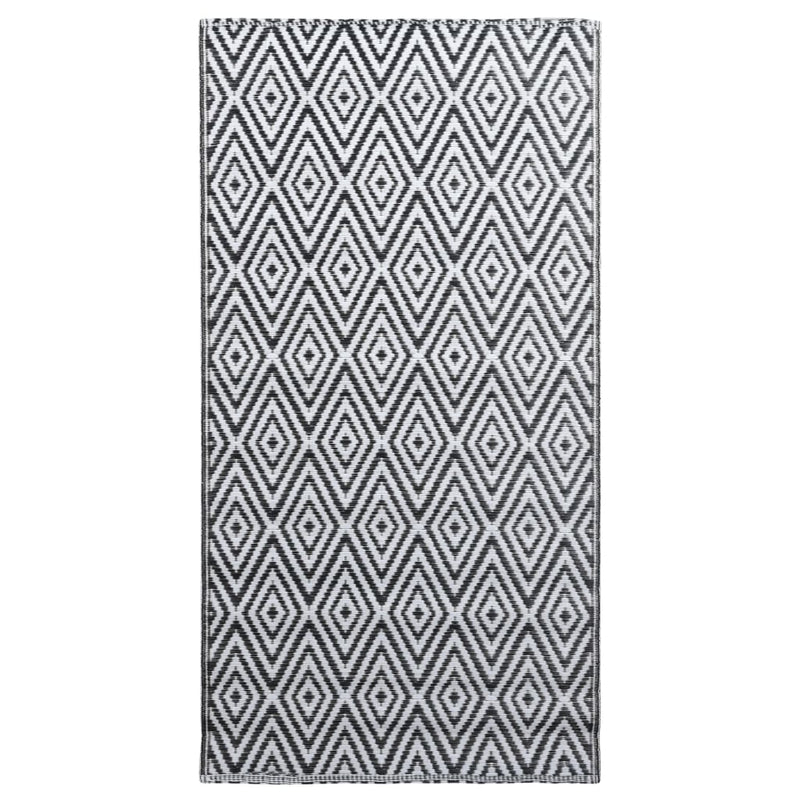 Afbeelding laden in galerijviewer, Vidaxl buitenkleed arakil 80x150 cm pp wit en zwart

