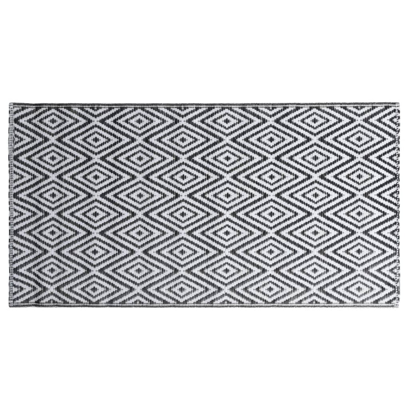 Afbeelding laden in galerijviewer, Vidaxl buitenkleed arakil 80x150 cm pp wit en zwart
