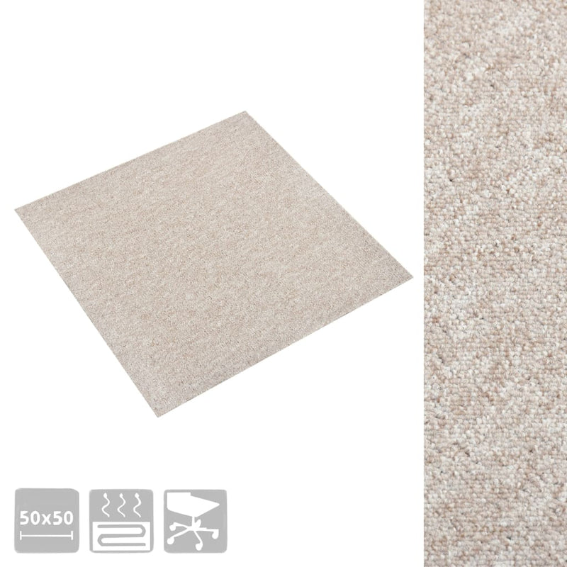 Afbeelding laden in galerijviewer, Vidaxl tapijttegels 20 st 5 m² 50x50 cm lichtbeige
