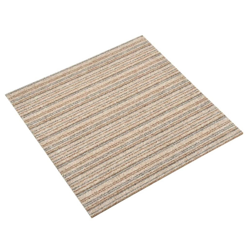 Afbeelding laden in galerijviewer, Vidaxl tapijttegels 20 st 5 m² 50x50 cm gestreept beige

