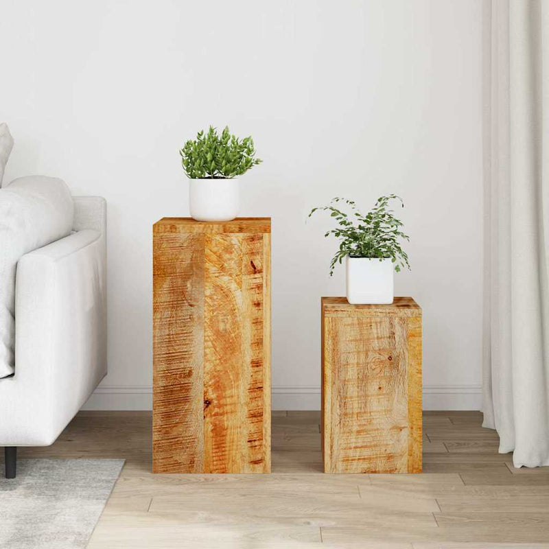 Afbeelding laden in galerijviewer, Vidaxl plantenstandaards 2 st massief mangohout
