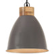 Vidaxl hanglamp industrieel e27 35 cm ijzer en massief hout grijs