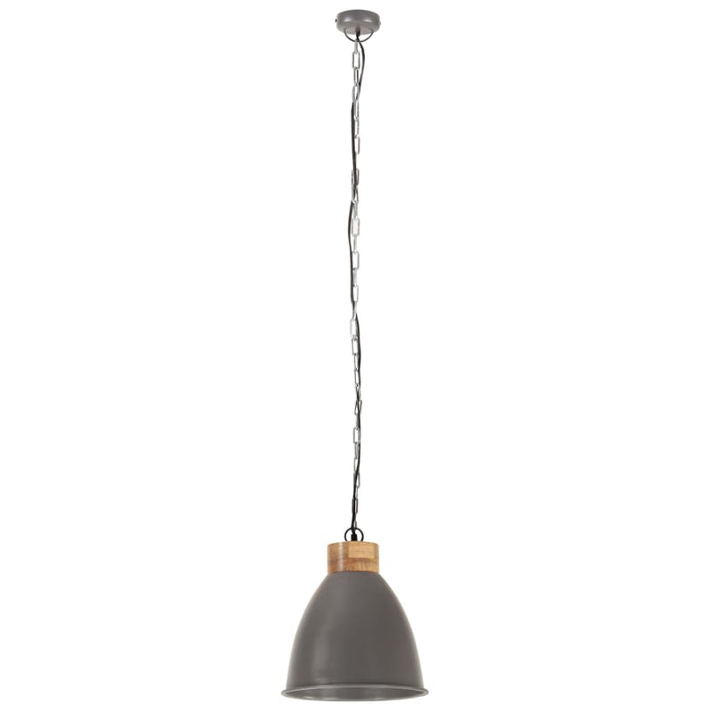 Afbeelding laden in galerijviewer, Vidaxl hanglamp industrieel e27 35 cm ijzer en massief hout grijs
