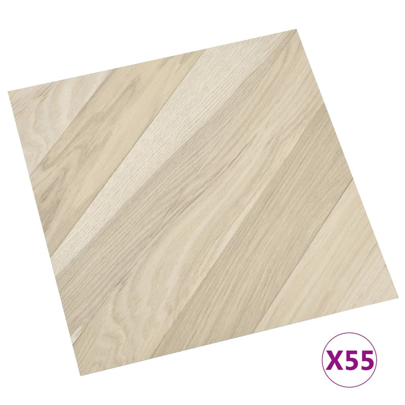 Afbeelding laden in galerijviewer, Vidaxl vloerplanken zelfklevend 55 st 5,11 m² pvc gestreept beige
