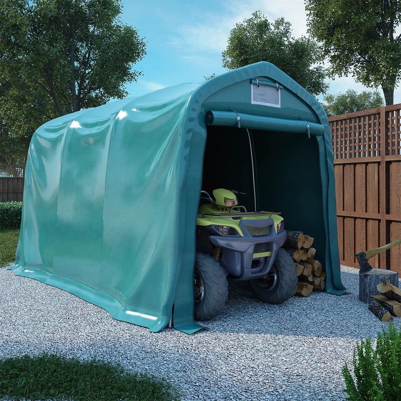 Afbeelding laden in galerijviewer, VidaXL Garagetent 2,4x3,6 m PVC groen
