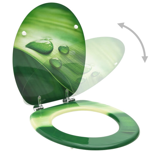 Vidaxl toiletbrillen met deksel 2 st waterdruppel mdf groen