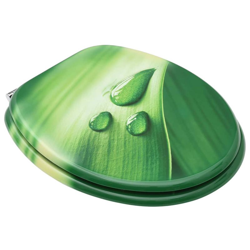 Afbeelding laden in galerijviewer, Vidaxl toiletbrillen met deksel 2 st waterdruppel mdf groen
