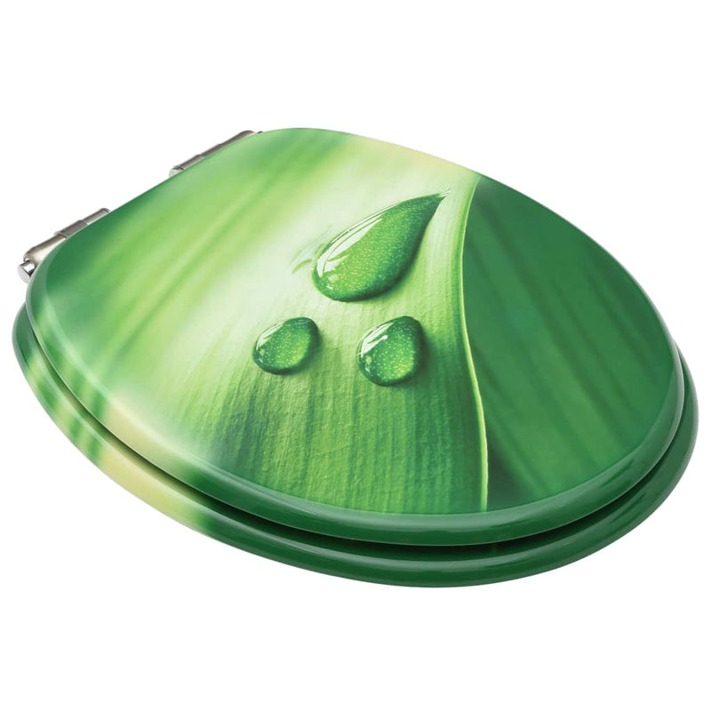 Afbeelding laden in galerijviewer, Vidaxl toiletbrillen met soft-close deksel 2 st waterdruppel mdf groen
