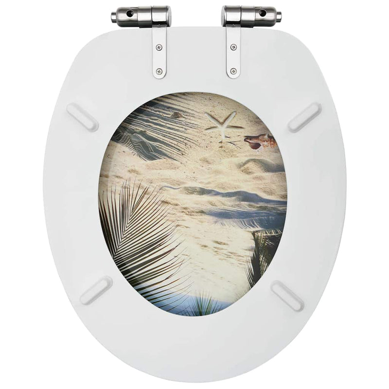 Afbeelding laden in galerijviewer, Vidaxl toiletbrillen met soft-close deksel 2 st strand mdf

