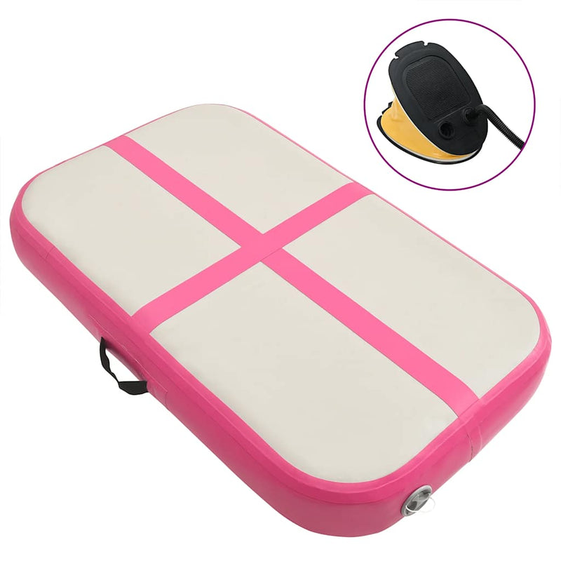 Afbeelding laden in galerijviewer, Vidaxl gymnastiekmat met pomp opblaasbaar 60x100x15 cm pvc roze
