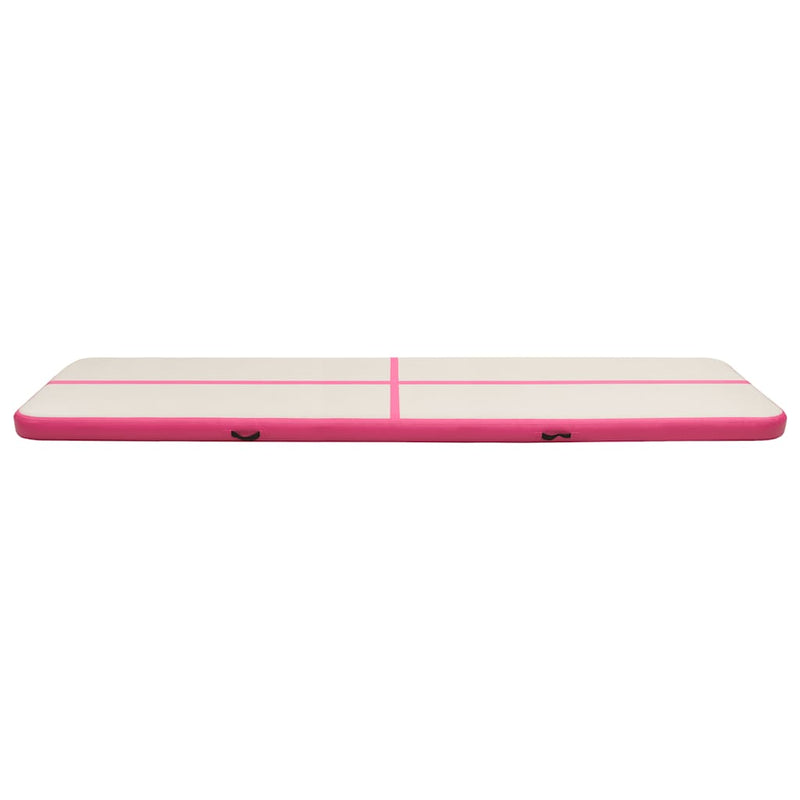 Afbeelding laden in galerijviewer, Vidaxl gymnastiekmat met pomp opblaasbaar 600x100x15 cm pvc roze
