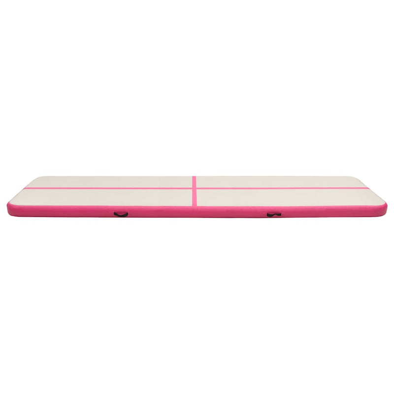 Afbeelding laden in galerijviewer, Vidaxl gymnastiekmat met pomp opblaasbaar 700x100x15 cm pvc roze
