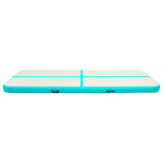 Vidaxl gymnastiekmat met pomp opblaasbaar 300x100x20 cm pvc groen