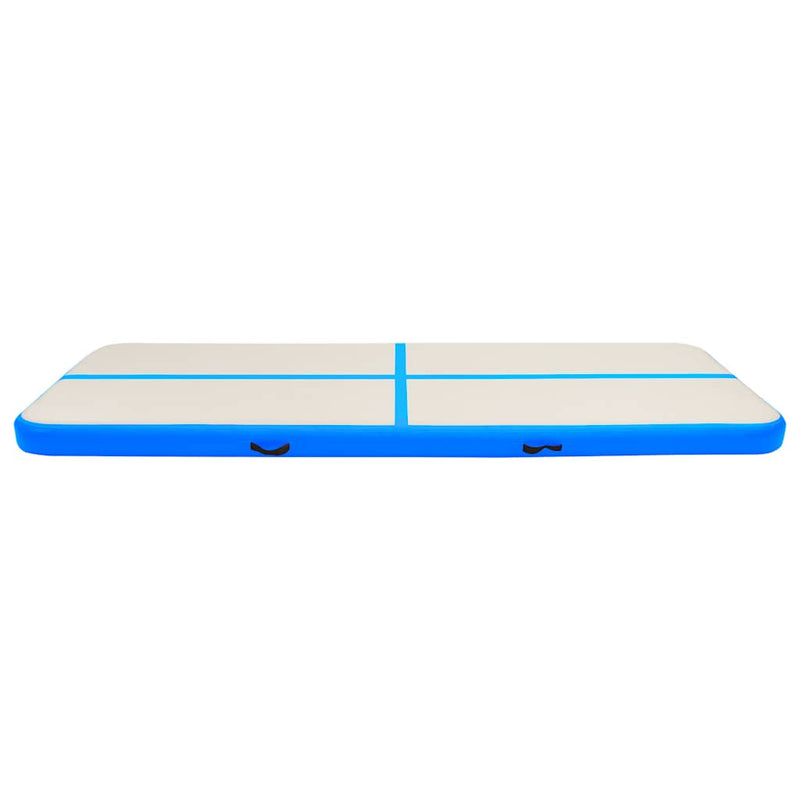 Afbeelding laden in galerijviewer, Vidaxl gymnastiekmat met pomp opblaasbaar 400x100x20 cm pvc blauw
