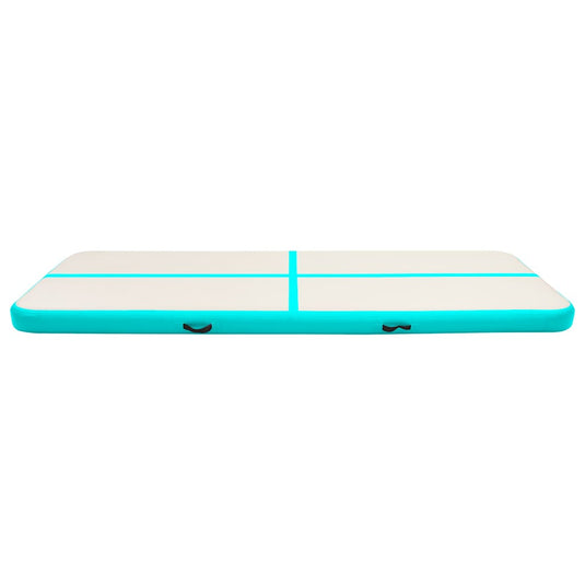 Vidaxl gymnastiekmat met pomp opblaasbaar 400x100x20 cm pvc groen