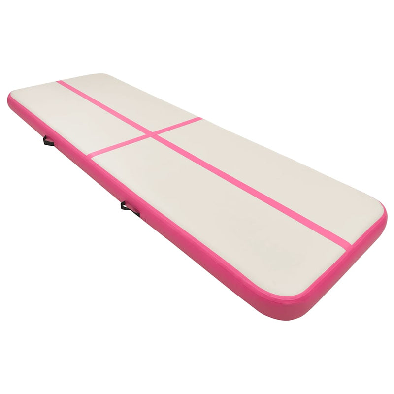 Afbeelding laden in galerijviewer, Vidaxl gymnastiekmat met pomp opblaasbaar 500x100x20 cm pvc roze
