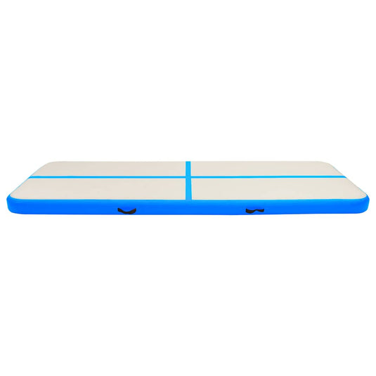 Vidaxl gymnastiekmat met pomp opblaasbaar 500x100x20 cm pvc blauw