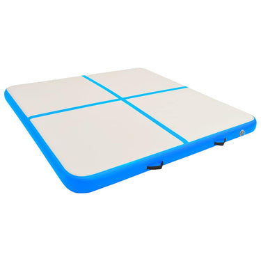 Vidaxl gymnastiekmat met pomp opblaasbaar 200x200x20 cm pvc blauw