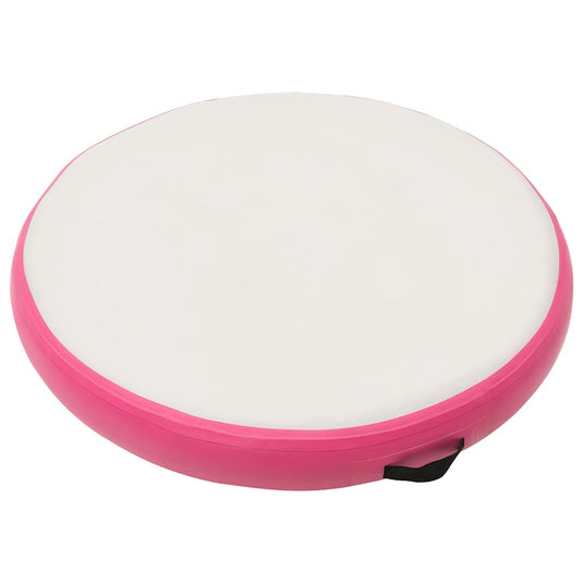 Vidaxl gymnastiekmat met pomp opblaasbaar 100x100x15 cm pvc roze