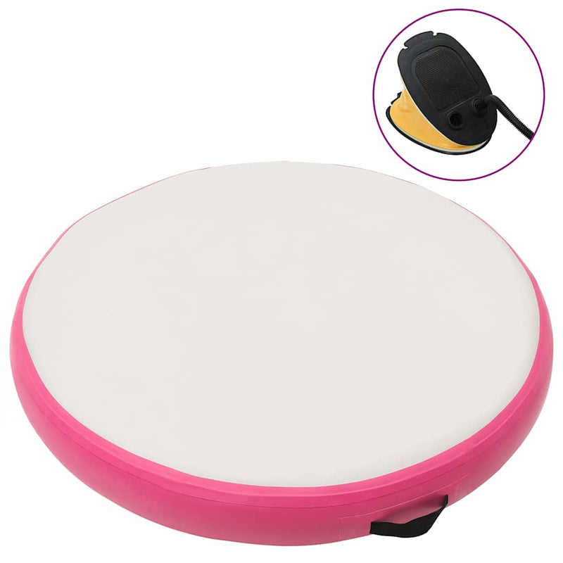 Afbeelding laden in galerijviewer, Vidaxl gymnastiekmat met pomp opblaasbaar 100x100x20 cm pvc roze
