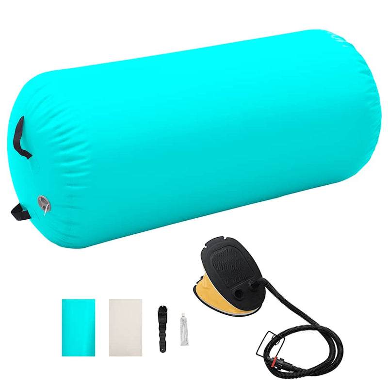 Afbeelding laden in galerijviewer, Vidaxl gymnastiekrol met pomp opblaasbaar 120x90 cm pvc groen
