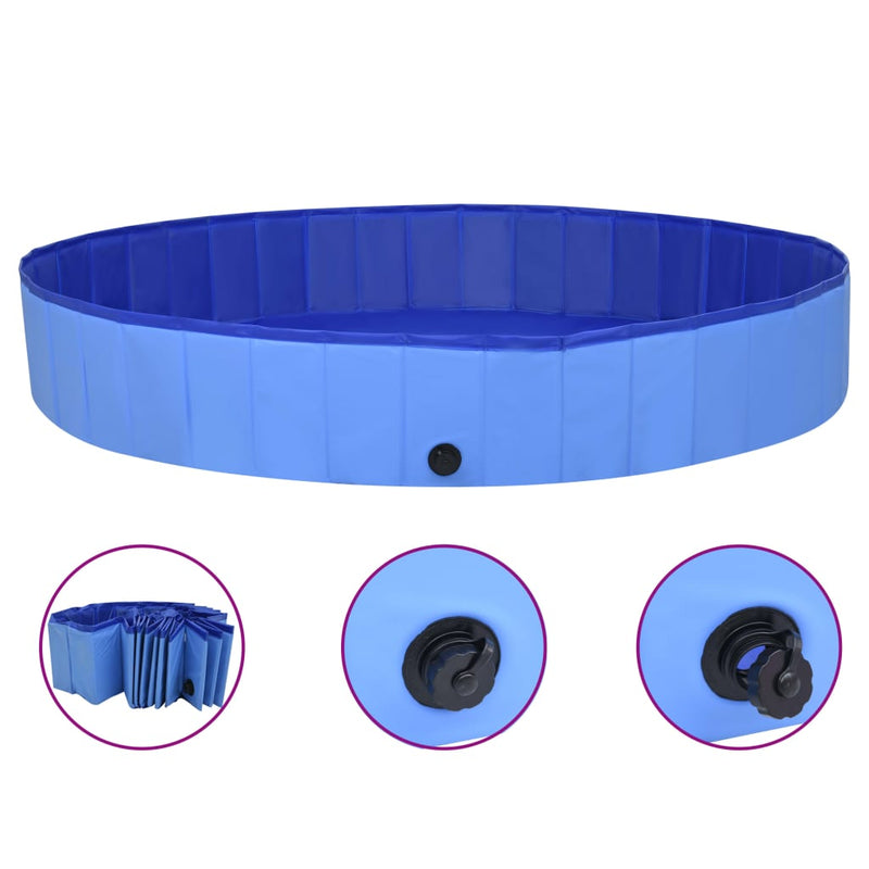 Afbeelding laden in galerijviewer, Vidaxl hondenzwembad inklapbaar 200x30 cm pvc blauw
