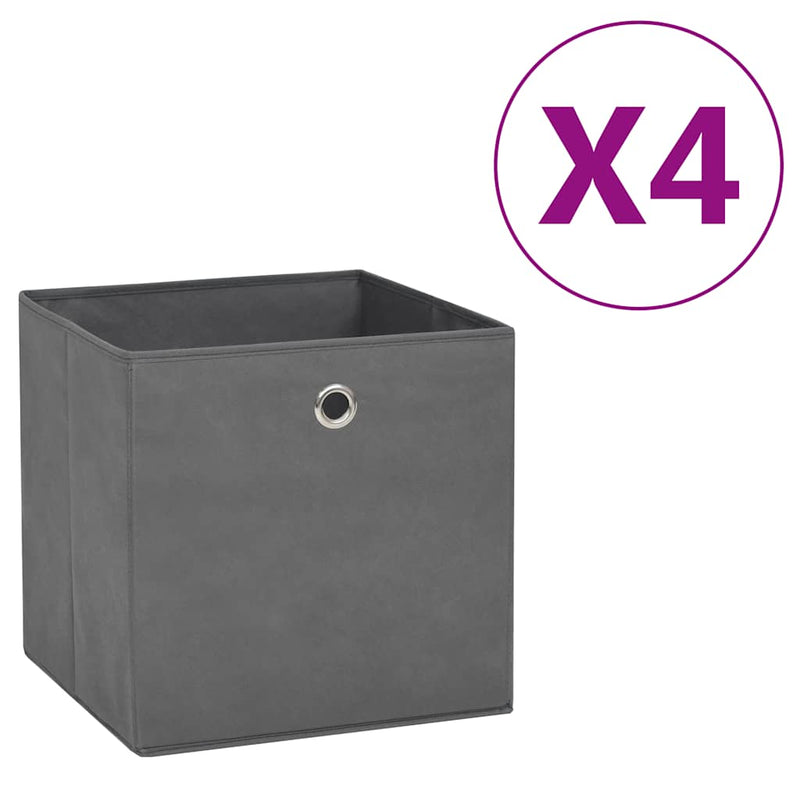 Afbeelding laden in galerijviewer, Vidaxl opbergboxen 4 st 28x28x28 cm nonwoven stof grijs
