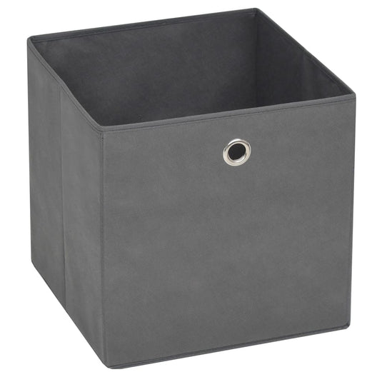 Vidaxl opbergboxen 10 st 28x28x28 cm nonwoven stof grijs