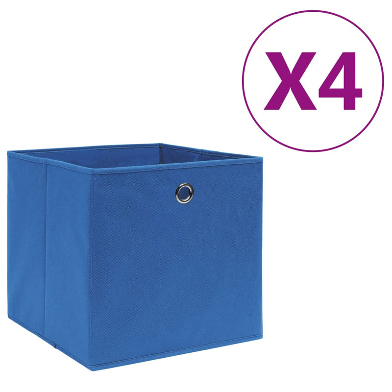 Afbeelding laden in galerijviewer, Vidaxl opbergboxen 4 st 28x28x28 cm nonwoven stof blauw
