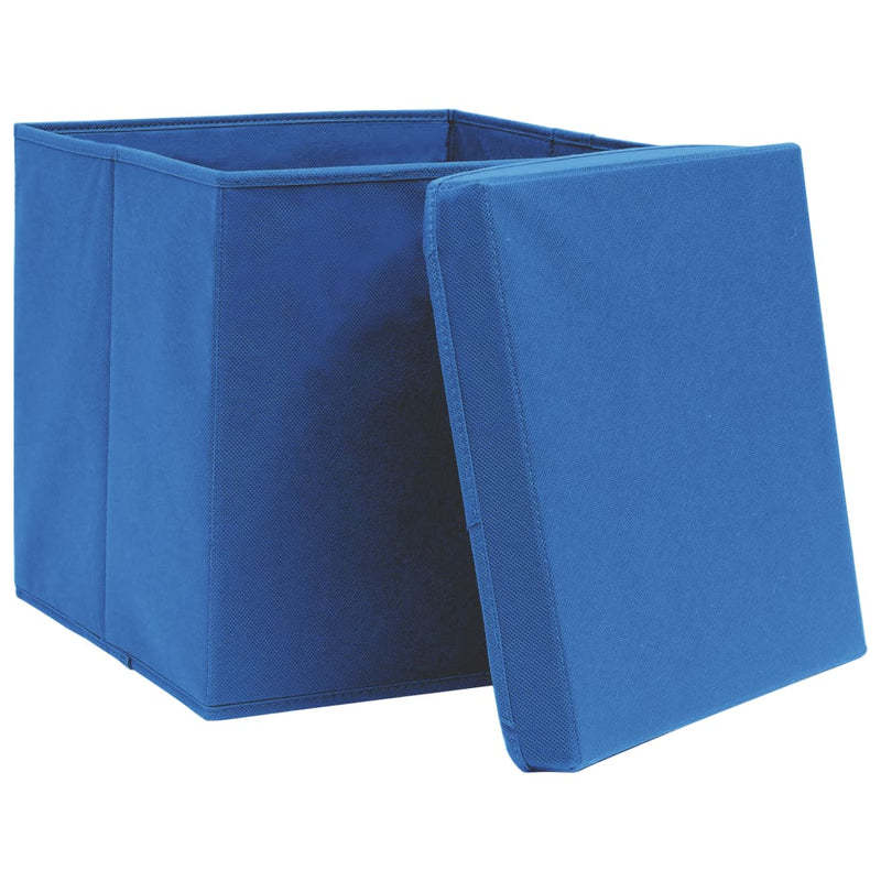 Afbeelding laden in galerijviewer, Vidaxl opbergboxen met deksel 4 st 28x28x28 cm blauw
