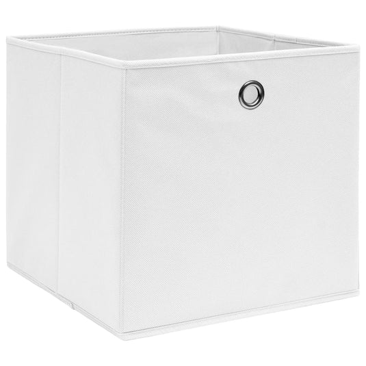 Vidaxl opbergboxen 4 st 28x28x28 cm nonwoven stof wit