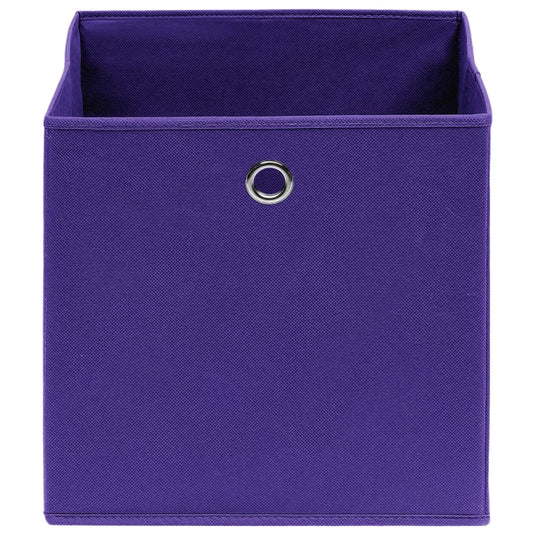 Vidaxl opbergboxen 10 st 28x28x28 cm nonwoven stof paars