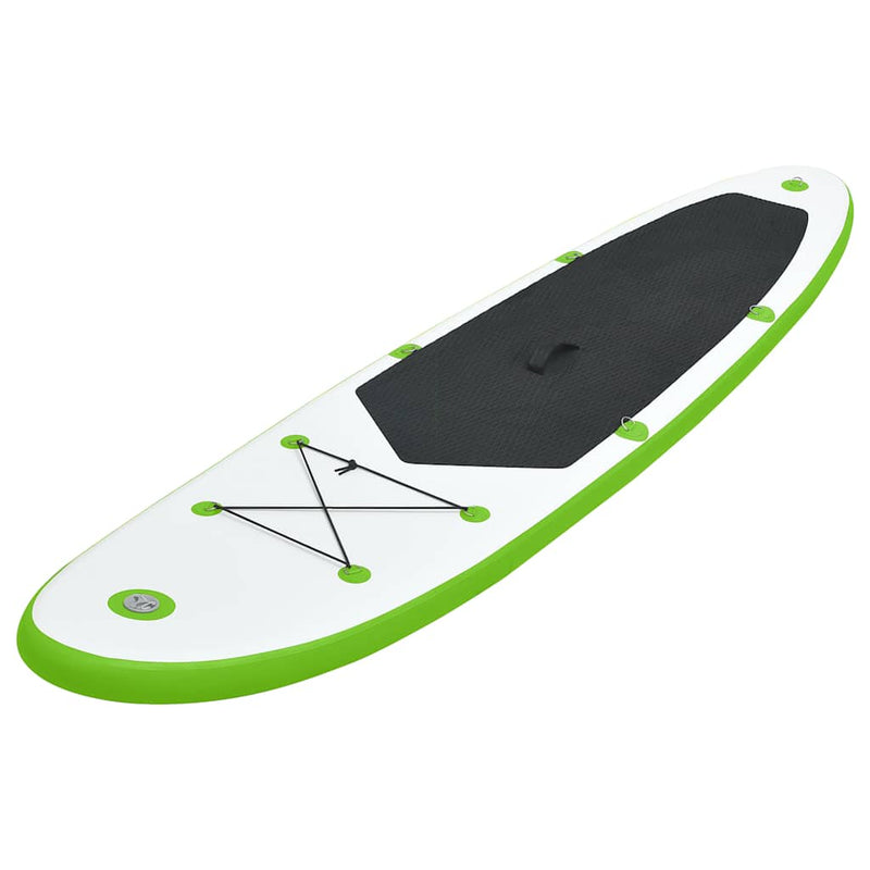 Afbeelding laden in galerijviewer, Vidaxl stand up paddleboardset opblaasbaar groen en wit
