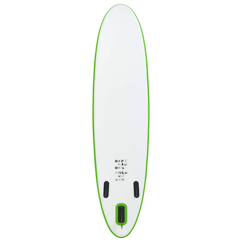 Afbeelding laden in galerijviewer, Vidaxl stand up paddleboardset opblaasbaar groen en wit
