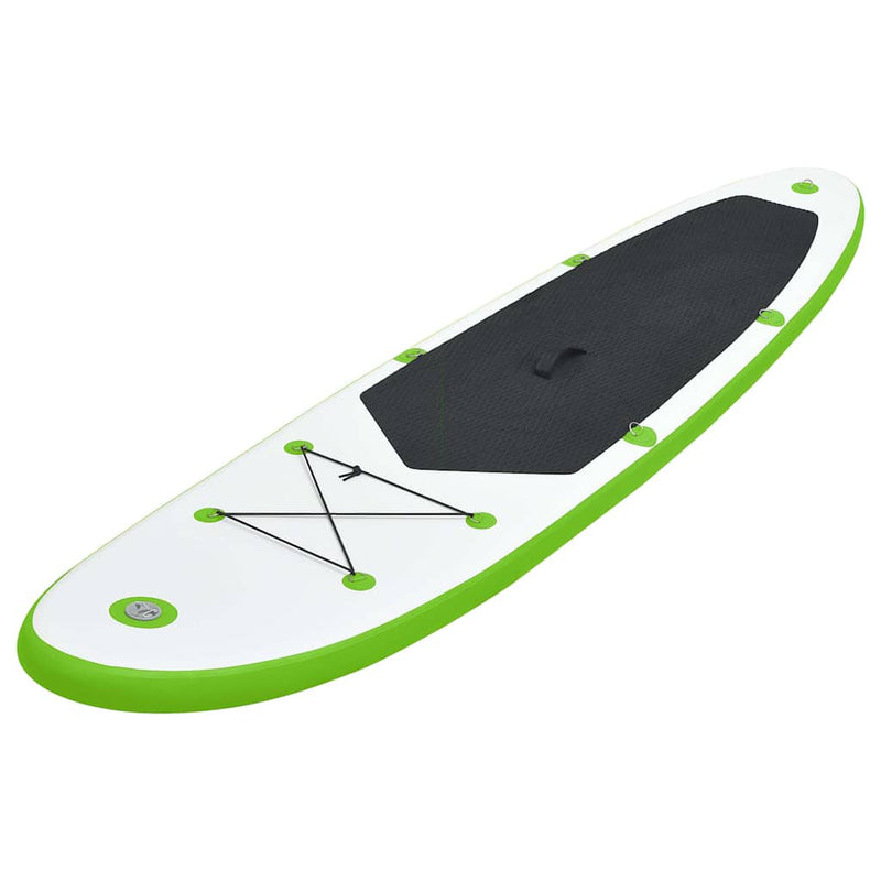 Afbeelding laden in galerijviewer, Vidaxl stand up paddleboardset opblaasbaar groen en wit
