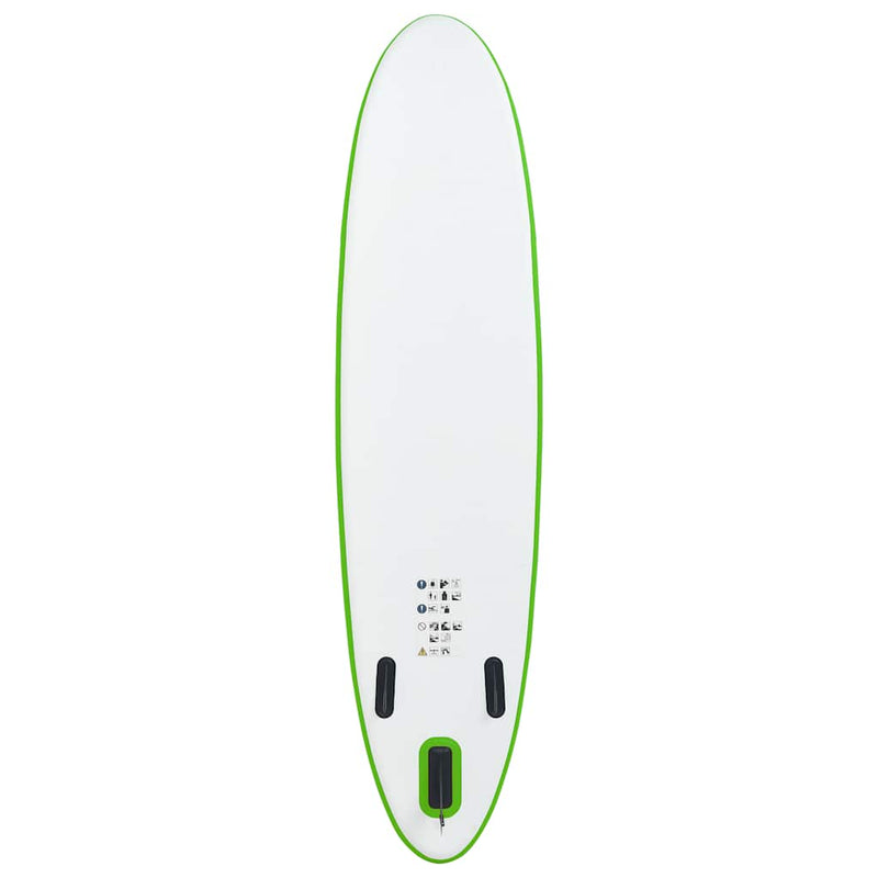 Afbeelding laden in galerijviewer, Vidaxl stand up paddleboardset opblaasbaar groen en wit
