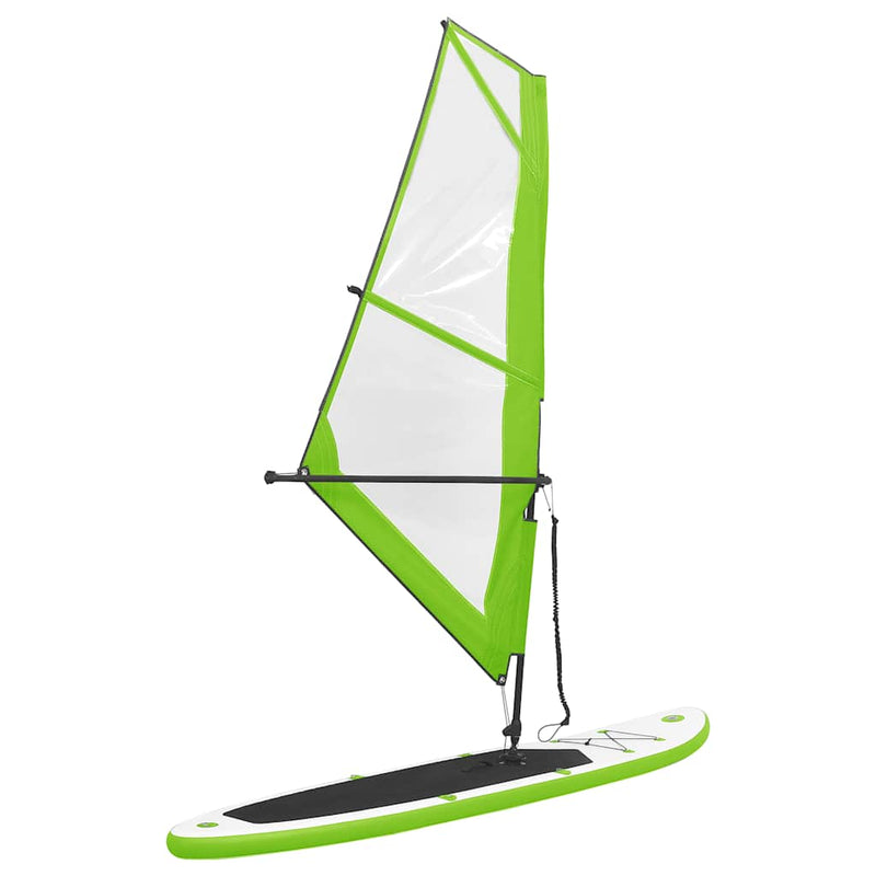 Afbeelding laden in galerijviewer, Vidaxl stand up paddleboard opblaasbaar met zeilset groen en wit
