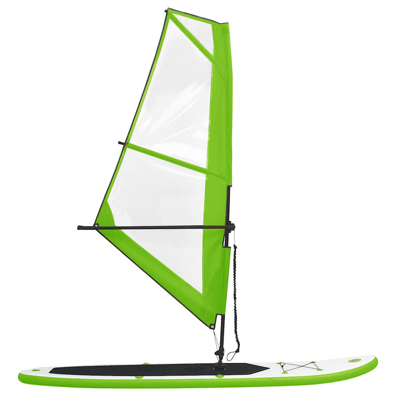 Afbeelding laden in galerijviewer, Vidaxl stand up paddleboard opblaasbaar met zeilset groen en wit
